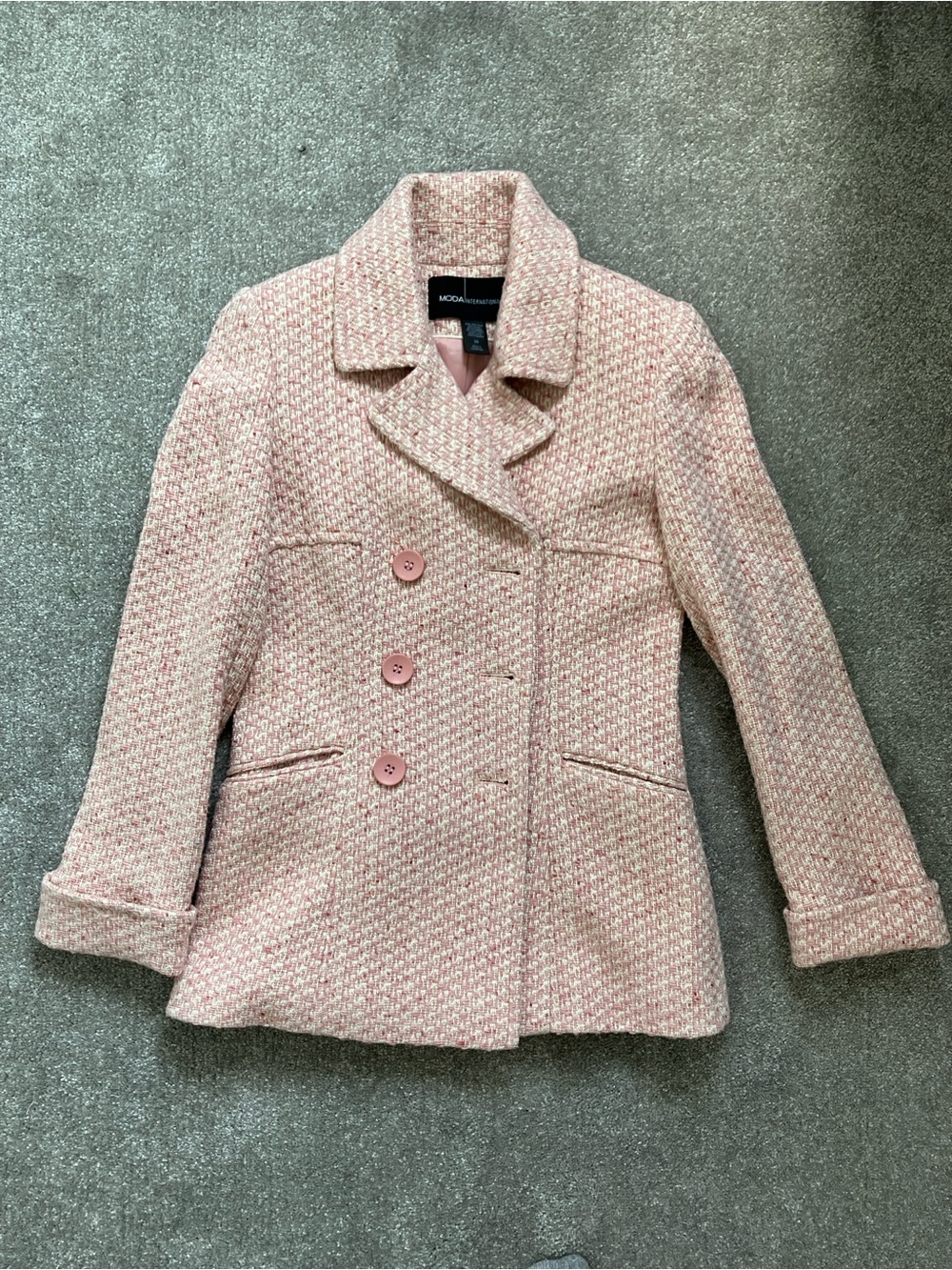 Pink Tweed Peacoat